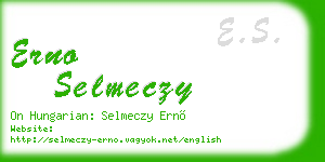 erno selmeczy business card